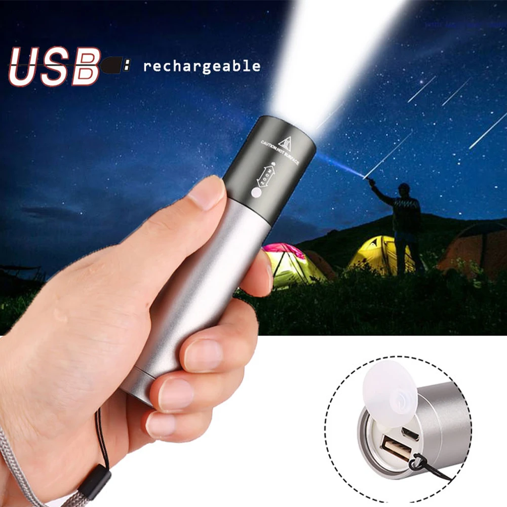 Powerful T6 LED Flashlight Super Bright Torch Zoom Aluminum Alloy Portable Torch USB Rechargeable Outdoor Camping Flash Light
Powerful T6 LED Flashlight Super Bright Torch Zoom Aluminum Alloy Portable Torch USB Rechargeable Outdoor Camping Flash Light