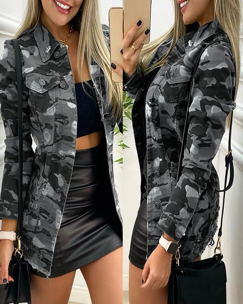 Long Sleeve Open Front Camouflage Print Buttoned Pocket Design Coat 2021 New DUUTI
Long Sleeve Open Front Camouflage Print Buttoned Pocket Design Coat 2021 New DUUTI
