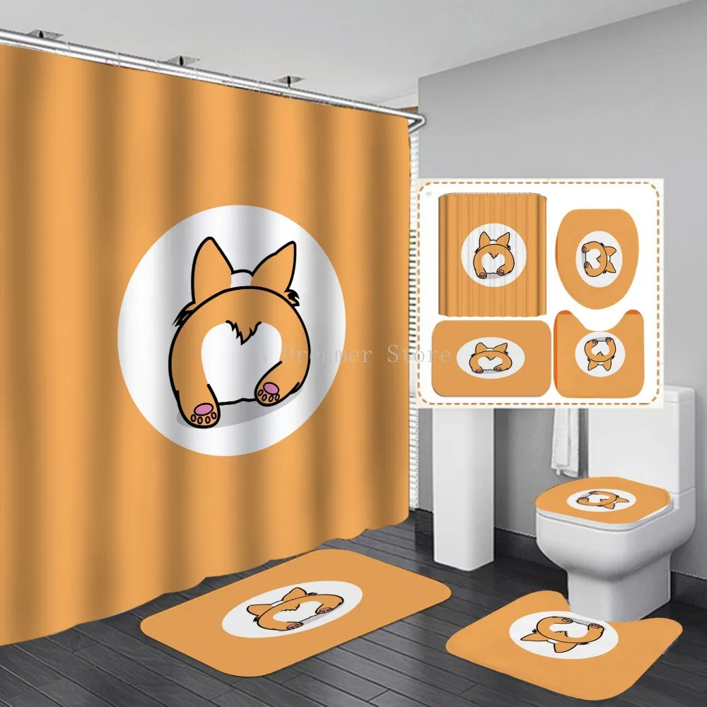 Yellow Dog Butt Shower Curtain Waterproof Polyester Bathroom Curtain Cartoon Kids Shower Curtain Set Bath Mat Rug And 12 Hooks
Yellow Dog Butt Shower Curtain Waterproof Polyester Bathroom Curtain Cartoon Kids Shower Curtain Set Bath Mat Rug And 12 Hooks