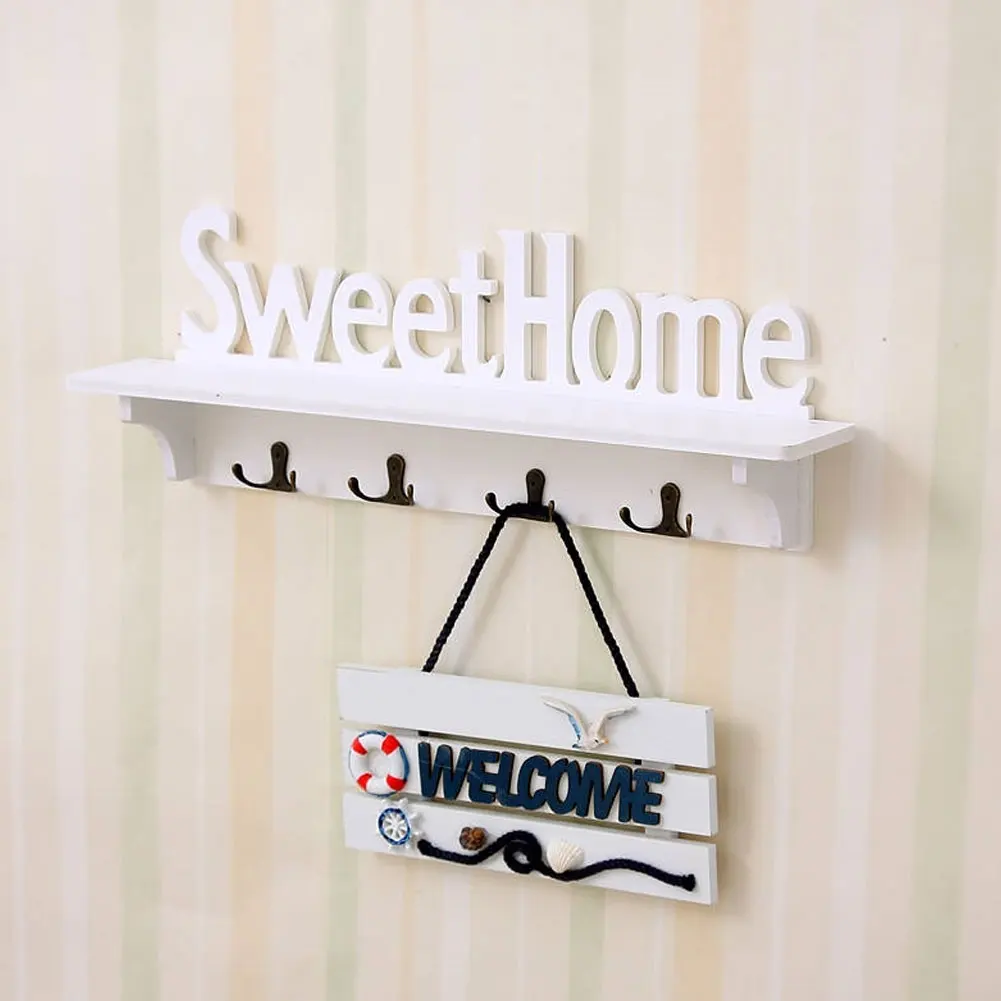 Sweet Home Key Hook Home Decoration Hanger Plastic Wood Wall Mounted Hanger Shelf/Coat Hat Clothes Rack
Sweet Home Key Hook Home Decoration Hanger Plastic Wood Wall Mounted Hanger Shelf/Coat Hat Clothes Rack