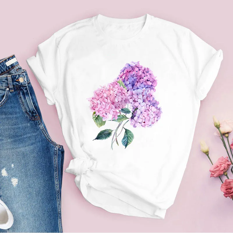 Women's T-shirt fashion flower print t shirt casual graphic o-neck kawaii tshirts 90s streetwear ladies girls t top
Women's T-shirt fashion flower print t shirt casual graphic o-neck kawaii tshirts 90s streetwear ladies girls t top