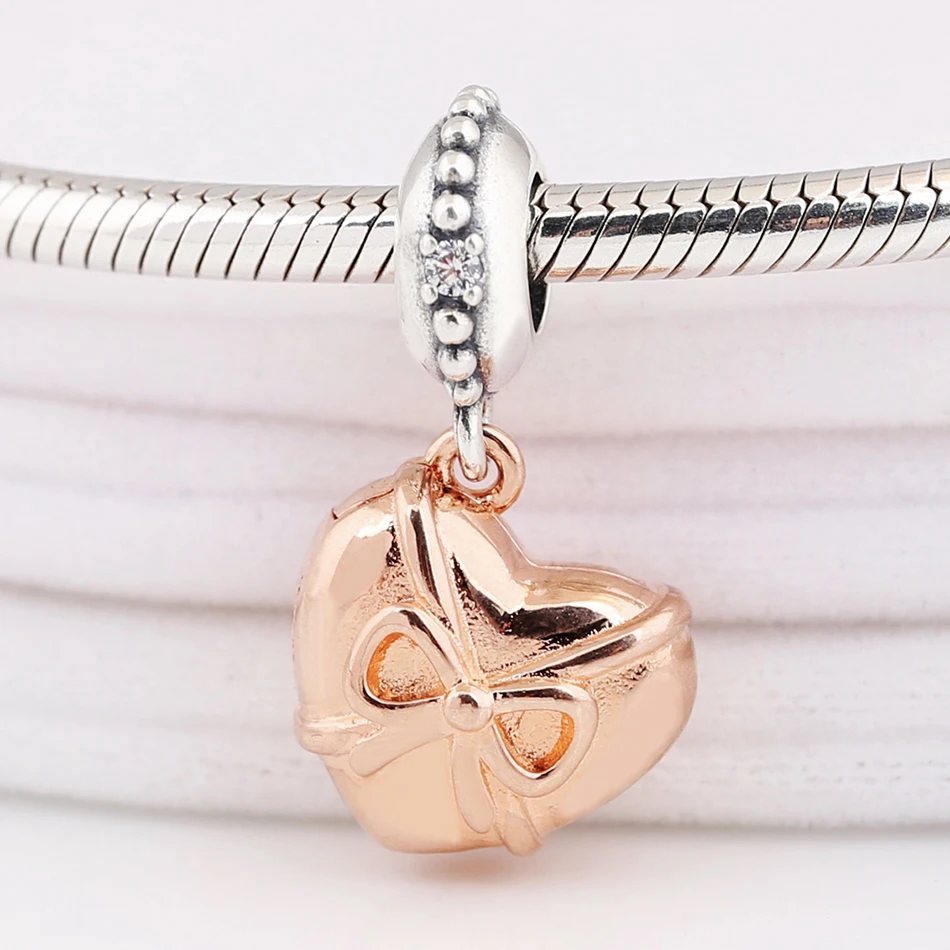 Authentic S925 Silver Rose Heart Bow-knot With Crystal Pendant Bead Charm for Women Bracelet Bangle DIY Jewelry
Authentic S925 Silver Rose Heart Bow-knot With Crystal Pendant Bead Charm for Women Bracelet Bangle DIY Jewelry