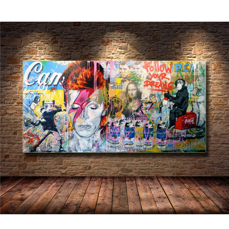 Gorilla Mona Lisa Mixed Graffiti Canvas Painting Wall Art Posters And Prints Wall Pictures For Living Room Decor
Gorilla Mona Lisa Mixed Graffiti Canvas Painting Wall Art Posters And Prints Wall Pictures For Living Room Decor