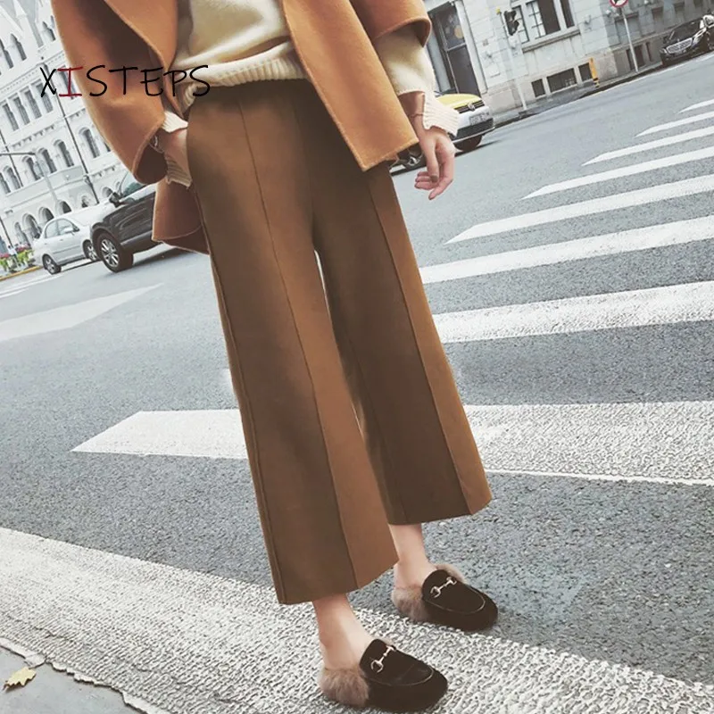 Ankle Length Women Woolen Wide Leg Pants Elastic Waisted Loose Trousers Black Caramel Autumn Winter Thickened Pants Plus Size
Ankle Length Women Woolen Wide Leg Pants Elastic Waisted Loose Trousers Black Caramel Autumn Winter Thickened Pants Plus Size