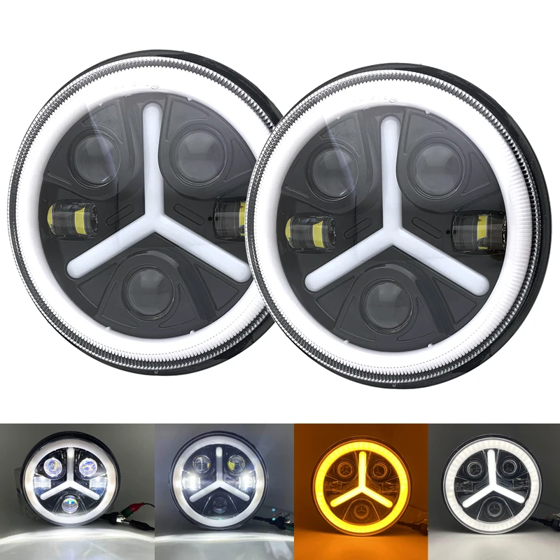 2pcs 7inch LED Headlight 50W High Low Beam Dot E9 7" LED DRL Halo Ring Amber Turn Signal Headlamp For Lada 4x4 Niva Urban.
2pcs 7inch LED Headlight 50W High Low Beam Dot E9 7" LED DRL Halo Ring Amber Turn Signal Headlamp For Lada 4x4 Niva Urban.