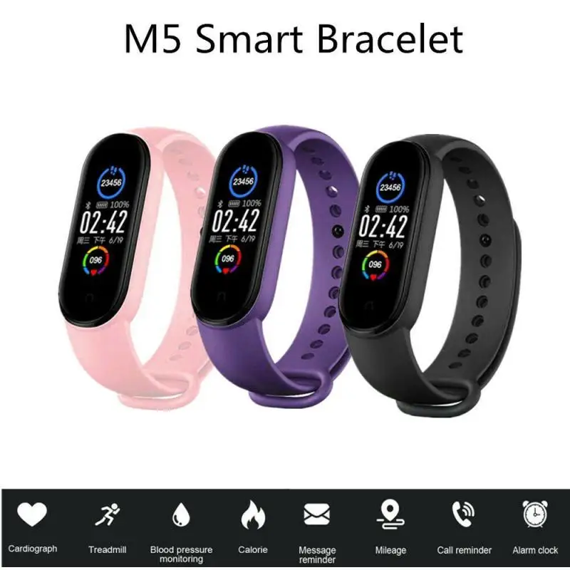 M5 Smart Band IP67 Waterproof Sport Watch Men Woman Blood Pressure Heart Rate Monitor Fitness Bracelet For Android IOS | Электроника