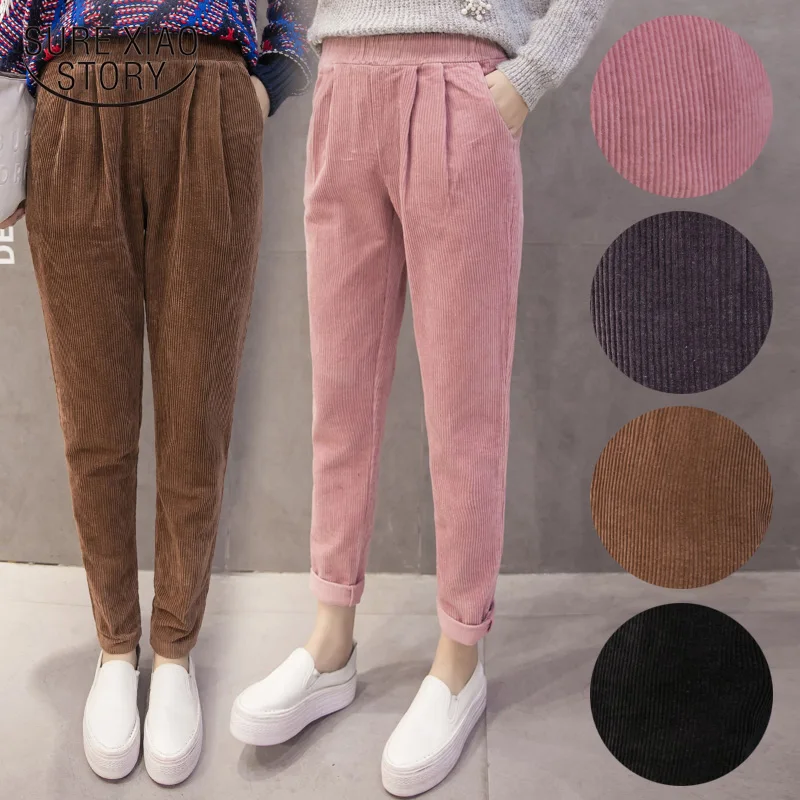 Casual Black Pink Trousers Plus Size Pants Women Corduroy Pants Autumn Winter Korean Elastic Waist Pink Harem Pants 7287 50
Casual Black Pink Trousers Plus Size Pants Women Corduroy Pants Autumn Winter Korean Elastic Waist Pink Harem Pants 7287 50