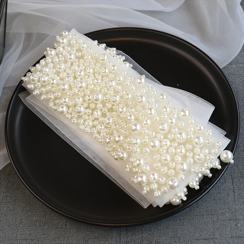 J60E Wedding Handmade Beading Headband Bridal Full Imitation Pearl Ribbon Hairband
J60E Wedding Handmade Beading Headband Bridal Full Imitation Pearl Ribbon Hairband