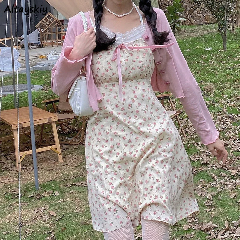 Women Sleeveless Dresses Floral Sweet Fashion A-line High Waist Retro Draped Fairy Pleated Bow Above Knee Ulzzang Kawaii Teens
Women Sleeveless Dresses Floral Sweet Fashion A-line High Waist Retro Draped Fairy Pleated Bow Above Knee Ulzzang Kawaii Teens