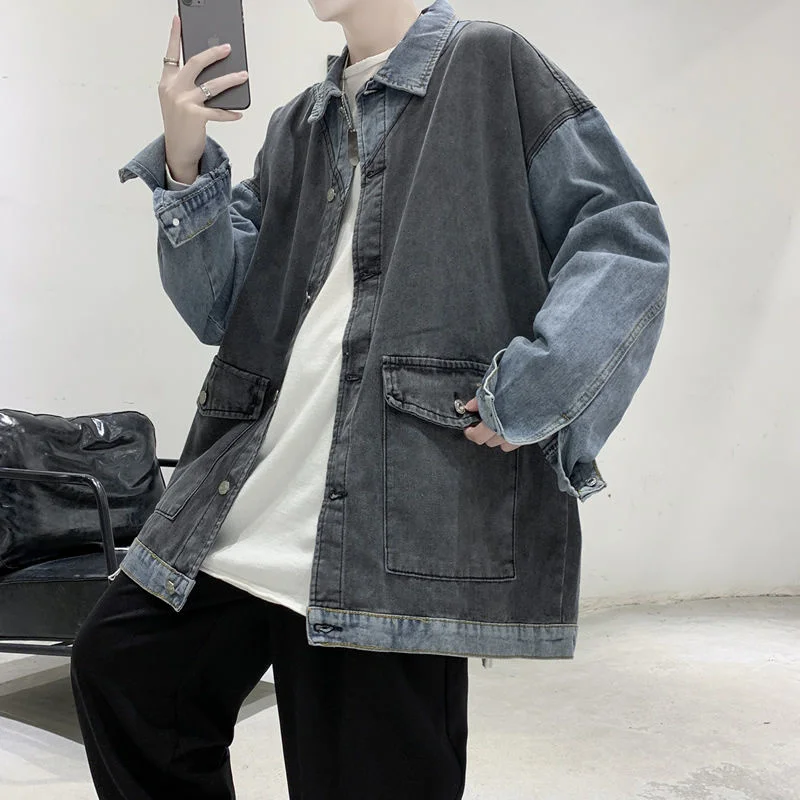 Cotton Denim Jacket Men Korean Style Splicing Casual Jacket Men's Fashion Loose Denim Jacket Men's Streetwear Bomber Jacket Men
Cotton Denim Jacket Men Korean Style Splicing Casual Jacket Men's Fashion Loose Denim Jacket Men's Streetwear Bomber Jacket Men