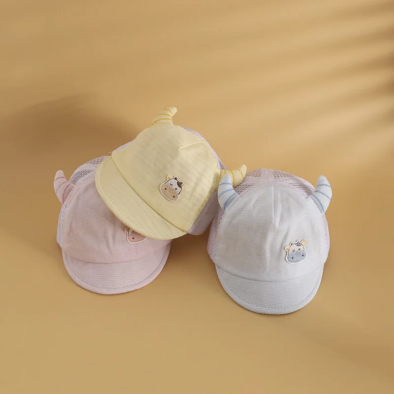 Newsborn Baby Hats Summer Lovely Cow Horn Sunshade Infant Net Cap Soft Brim Casual Boy Girl Baseball Caps Suncreen Visors Hat
Newsborn Baby Hats Summer Lovely Cow Horn Sunshade Infant Net Cap Soft Brim Casual Boy Girl Baseball Caps Suncreen Visors Hat