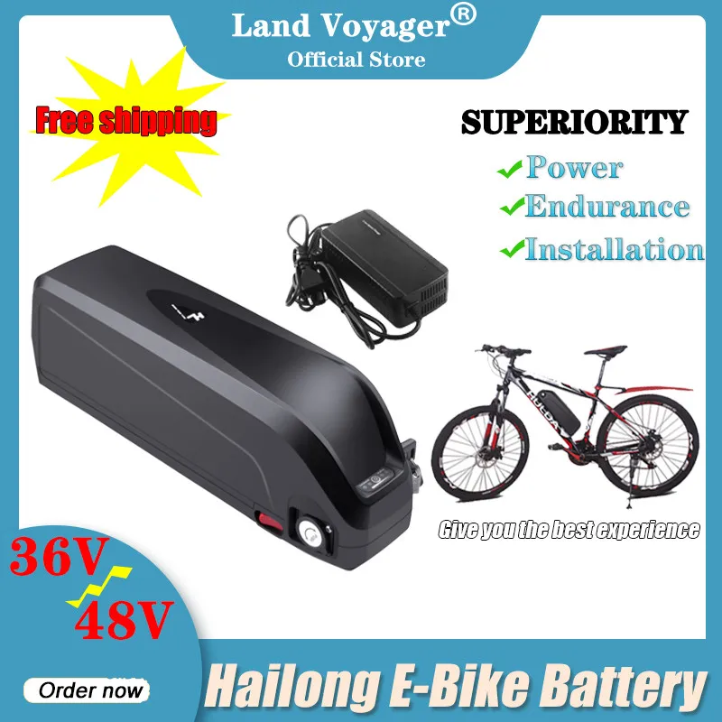 Land Voyager 36V 48V 10Ah 12Ah 15Ah 20Ah Electric Bike Battery Hailong Powerful Bicycle Lithium Battery USB Port with 2A charger
Land Voyager 36V 48V 10Ah 12Ah 15Ah 20Ah Electric Bike Battery Hailong Powerful Bicycle Lithium Battery USB Port with 2A charger