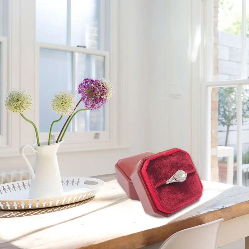 Triangle PU+Velvet Ring Bearer Box - Premium Gorgeous Vintage Single Ring Display Holder with Detachable Lid for Proposal, M0XF
Triangle PU+Velvet Ring Bearer Box - Premium Gorgeous Vintage Single Ring Display Holder with Detachable Lid for Proposal, M0XF