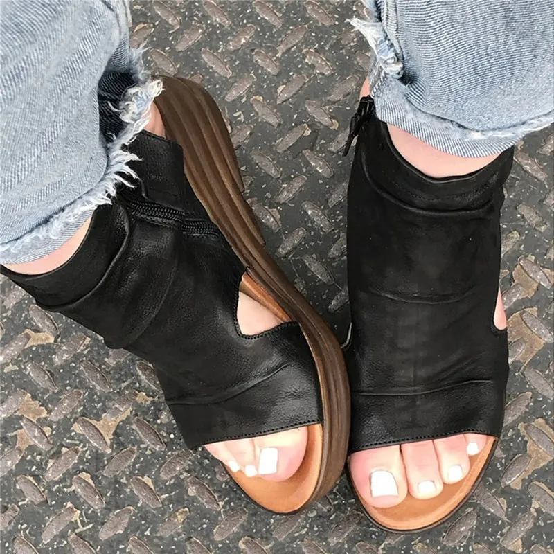 2021 Summer New High-top Wedge Sandals Thick-soled Fish Mouth Open Toe Solid Color Casual Shoes Casual Side Zipper Sandals
2021 Summer New High-top Wedge Sandals Thick-soled Fish Mouth Open Toe Solid Color Casual Shoes Casual Side Zipper Sandals