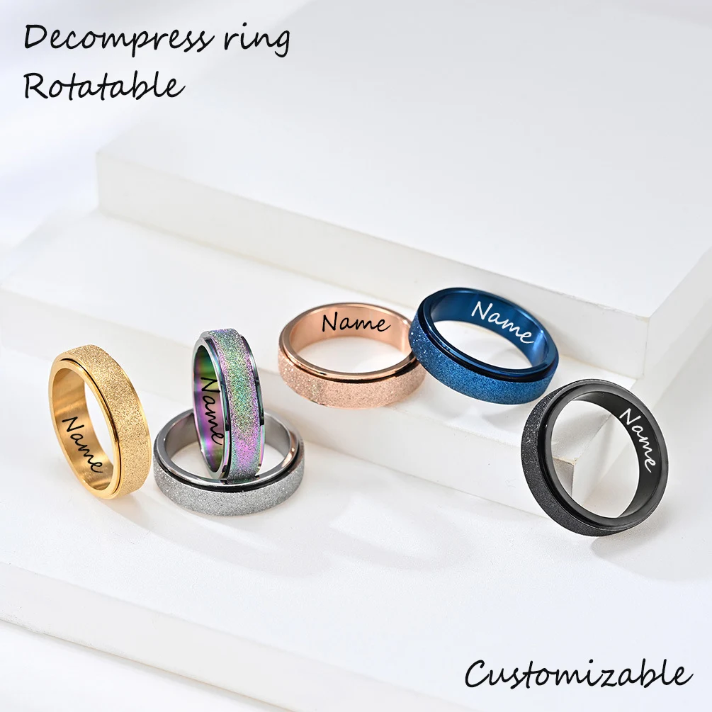 Titanium Steel Frosted Rotatable Ring Rainbow Color Pearl Sand Stainless Steel Decompression Ring Bracelet Factory Direct Sales
Titanium Steel Frosted Rotatable Ring Rainbow Color Pearl Sand Stainless Steel Decompression Ring Bracelet Factory Direct Sales