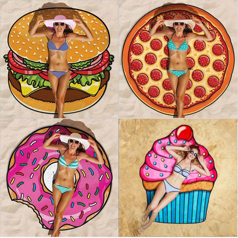 Doughnut Beach Round Beach Mat Tidy Pizza Burger Beach Towel Quick-drying Swim Towel Can Be Worn Padded Foodie Background Cloth
Doughnut Beach Round Beach Mat Tidy Pizza Burger Beach Towel Quick-drying Swim Towel Can Be Worn Padded Foodie Background Cloth