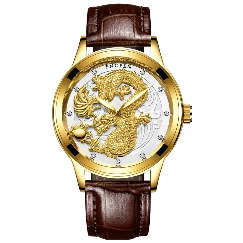 Fngeen Creative Dragon Luxury Fashion Leather Watch Men Quartz -Watch Casual Male Sport Business Wristwatch Male Clock Relogio M
Fngeen Creative Dragon Luxury Fashion Leather Watch Men Quartz -Watch Casual Male Sport Business Wristwatch Male Clock Relogio M