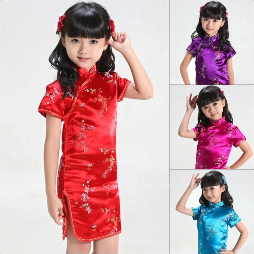 Chinese Traditional Cheongsam Girls Floral Embroidery Qipao Red Dress for Baby Girl Kawaii Children New Year Satin Silk Costumes
Chinese Traditional Cheongsam Girls Floral Embroidery Qipao Red Dress for Baby Girl Kawaii Children New Year Satin Silk Costumes