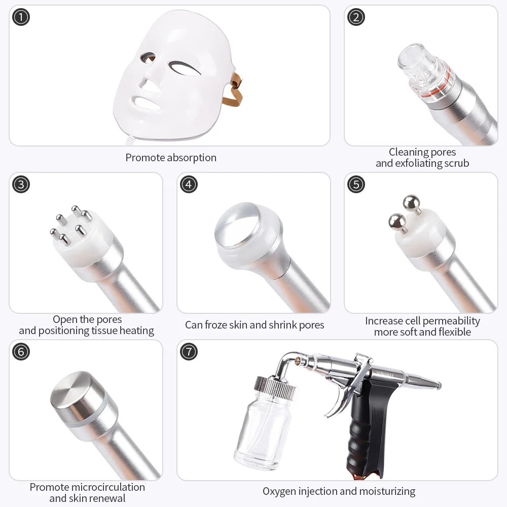 7 in 1 Vacuum Face Cleaning Hydro Water Oxygen Jet Peel Machine Peel Clean Skincare Lift And Tighten Blackheads Function Device
7 in 1 Vacuum Face Cleaning Hydro Water Oxygen Jet Peel Machine Peel Clean Skincare Lift And Tighten Blackheads Function Device