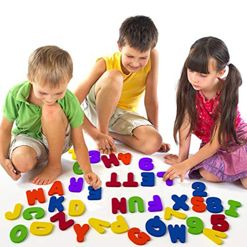 

36 шт./компл. буквенно-цифровая головоломка с буквами, Игрушки для ванны, мягкие игрушки для купания из ЭВА для детей, детская водная игрушка д...