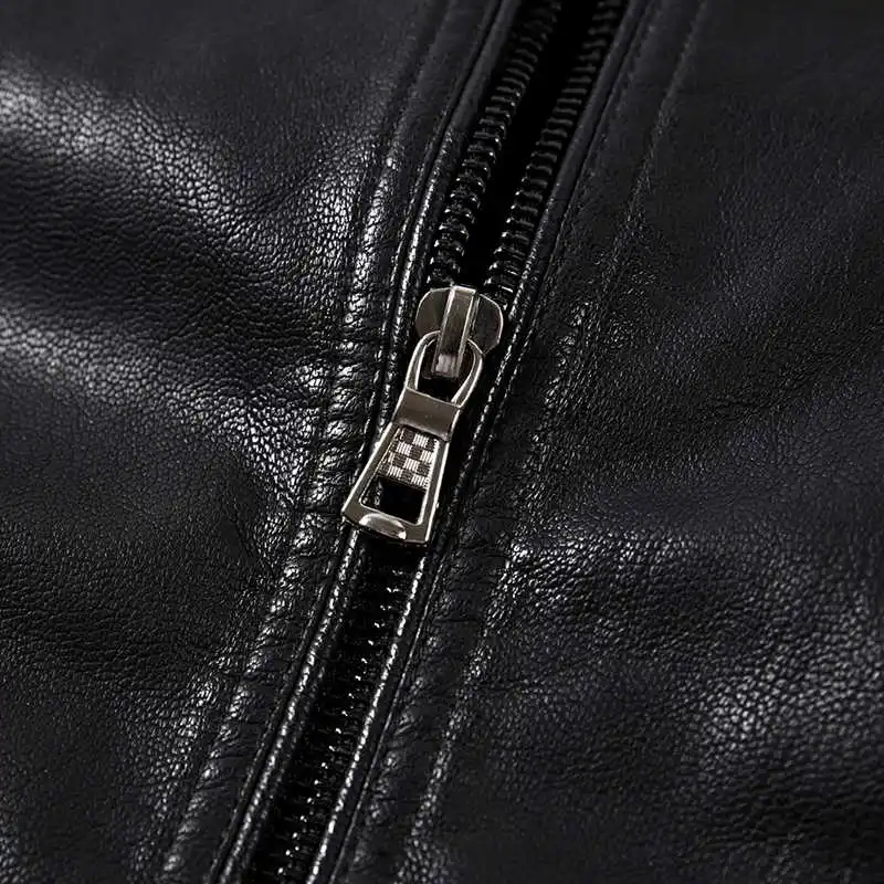 Men's Leather Jacket Fashion Stand-Up Collar Zipper Pocket Winter Plus Velvet Black PU Jacket
Men's Leather Jacket Fashion Stand-Up Collar Zipper Pocket Winter Plus Velvet Black PU Jacket