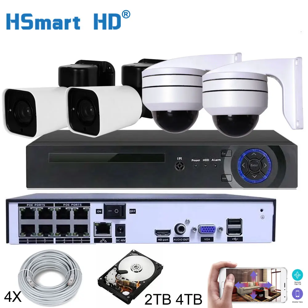 

8CH 4K HD NVR 4TB 5.0MP POE 5X Zoom PTZ CCTV IP Camera System H.265 Video Security Surveillance Set Outdoor Waterproof Cameras