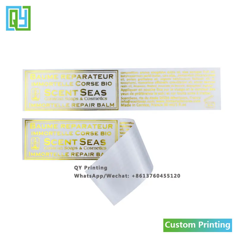 1000pcs 112x24mm Gold Metallic Logo Sticker White Paper Customized Logo Brand Labels In Roll For Cosmetics Business Bottle
1000pcs 112x24mm Gold Metallic Logo Sticker White Paper Customized Logo Brand Labels In Roll For Cosmetics Business Bottle