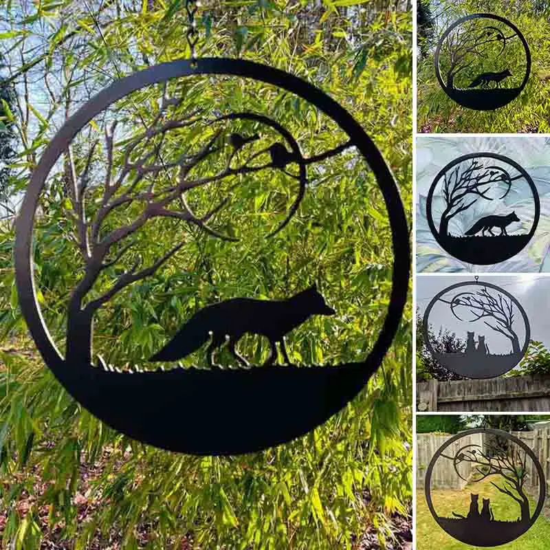 Metal Wall Art Statue Hanging Scenery Silhouette Decor Hollow Rural Style Animal Fox Cat Ornament For Home Наклейки
Metal Wall Art Statue Hanging Scenery Silhouette Decor Hollow Rural Style Animal Fox Cat Ornament For Home Наклейки