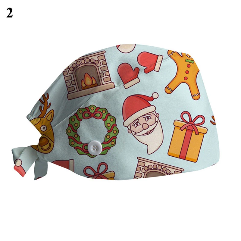 Christmas Nurse Hat Fashion Surgical Cap Cotton Buckle Doctor Hat New Year Sweat-Absorbent Towel Printing Baotou Cap
Christmas Nurse Hat Fashion Surgical Cap Cotton Buckle Doctor Hat New Year Sweat-Absorbent Towel Printing Baotou Cap
