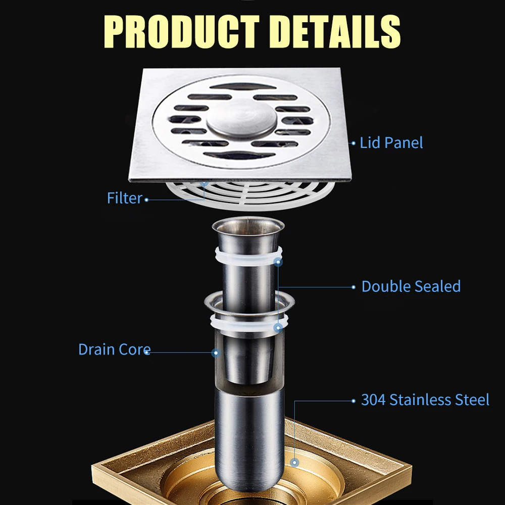 Floor Drain Anti-Odor Shower Drain Anti-clogging Hair Stopper Bathroom Toilet Insert Floor Drainer with Removable Strainer Cover
Floor Drain Anti-Odor Shower Drain Anti-clogging Hair Stopper Bathroom Toilet Insert Floor Drainer with Removable Strainer Cover