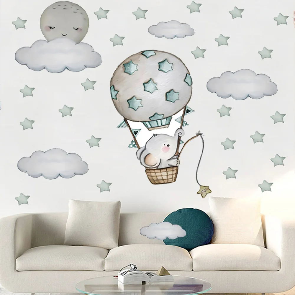 Hot Cartoon Elephant Stars and Clouds Wall Stickers Living Room Bedroom Children's Room Decor Gifts
Hot Cartoon Elephant Stars and Clouds Wall Stickers Living Room Bedroom Children's Room Decor Gifts