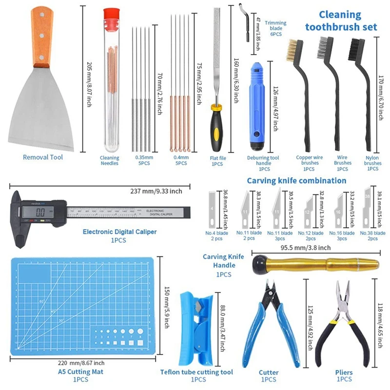 3D Printer Tool Kit,Cleaning and Removal Tool with Storage Bag, 3D Printer Tool Set for Cleaning, for Cleaning Calipers
3D Printer Tool Kit,Cleaning and Removal Tool with Storage Bag, 3D Printer Tool Set for Cleaning, for Cleaning Calipers
