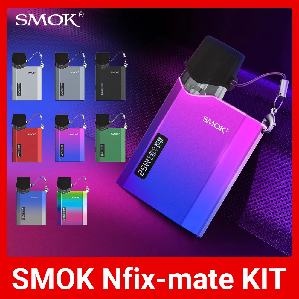 

Vape SMOK nfix mate Kit Box Mod 1100 Battery Electronic Cigarette In 1-25W TANK 3ml Pod 0.8 mesh MTL Coil Vaporizer VS nord 2