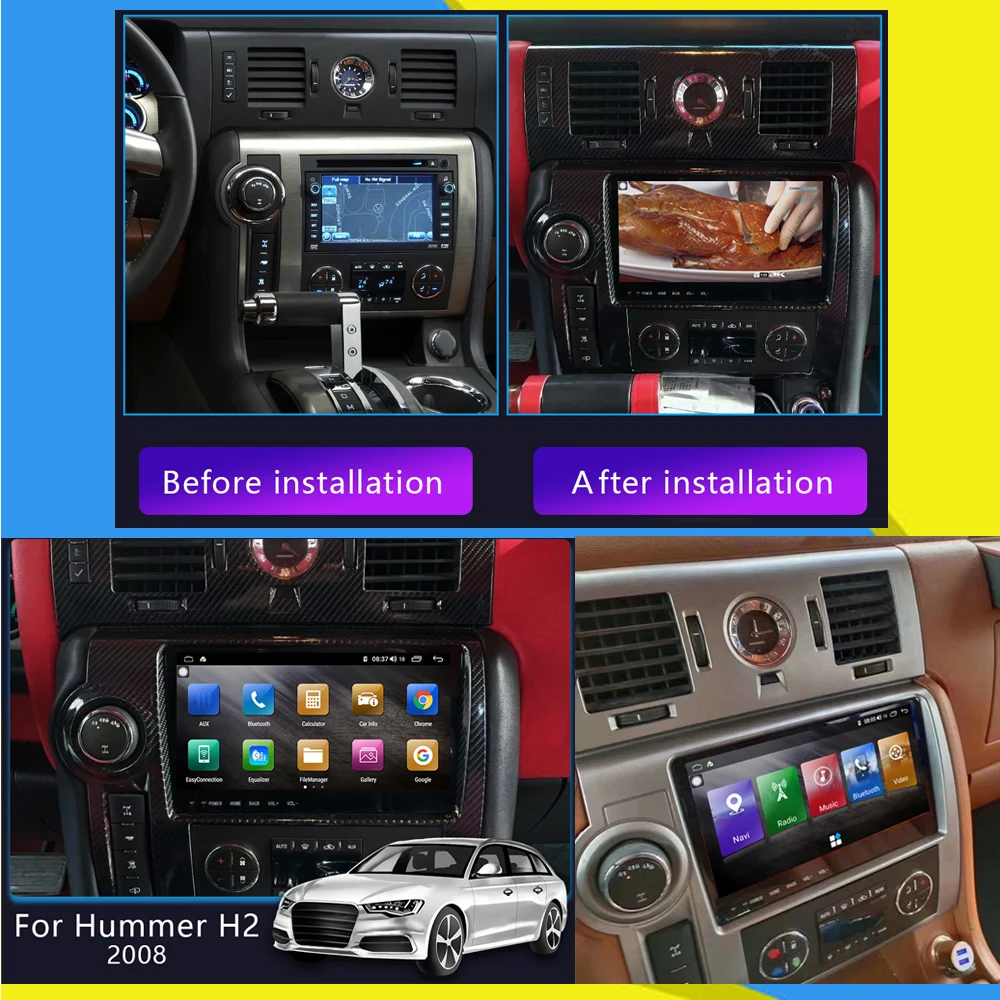 9 Inch 6G 128G For Hummer H2 2008 Car Android Radio Multimedia Player Touch Screen GPS Navigation Audio Stereo Video Head Unit 
9 Inch 6G 128G For Hummer H2 2008 Car Android Radio Multimedia Player Touch Screen GPS Navigation Audio Stereo Video Head Unit