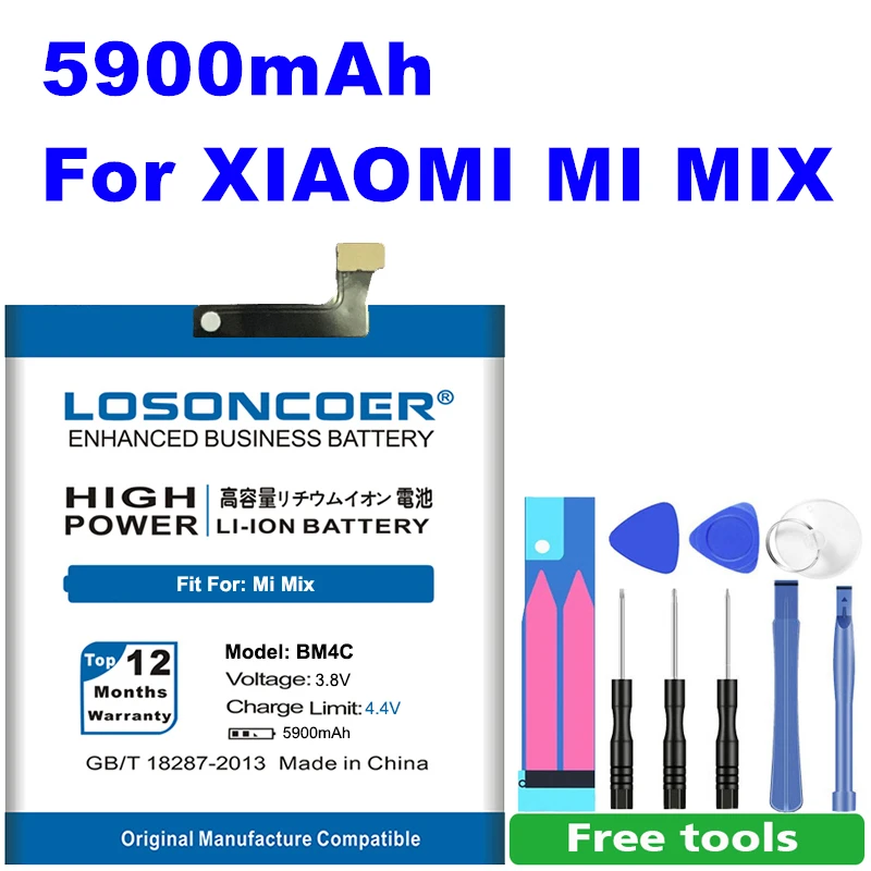 LOSONCOER 5900mAh BM4C Высокое качество батареи для Xiaomi Mi Mix батареи|Аккумуляторы мобильных