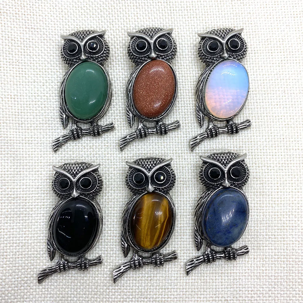 1 Pcs of Natural Stone Owl Pendant Agate Quartz Amethyst Opal for Antique Jewelry DIY Vintage Necklace Earrings Pendant 29x50mm
1 Pcs of Natural Stone Owl Pendant Agate Quartz Amethyst Opal for Antique Jewelry DIY Vintage Necklace Earrings Pendant 29x50mm