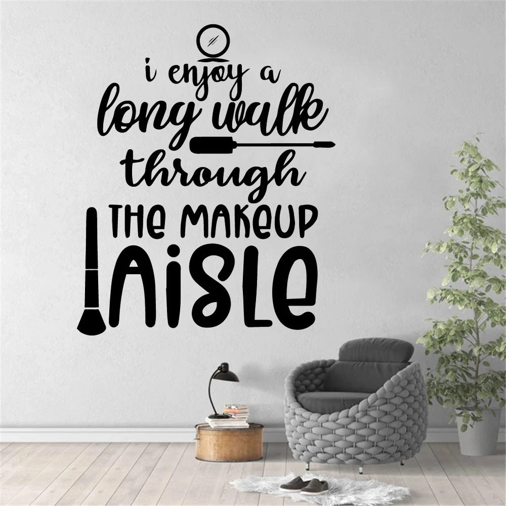 Beauty I Enjoy A Long Walk Through The Makeup Aisle Wall Stickers Vinyl Murals For Kids Bedroom Decor Background Decals HJ0601
Beauty I Enjoy A Long Walk Through The Makeup Aisle Wall Stickers Vinyl Murals For Kids Bedroom Decor Background Decals HJ0601