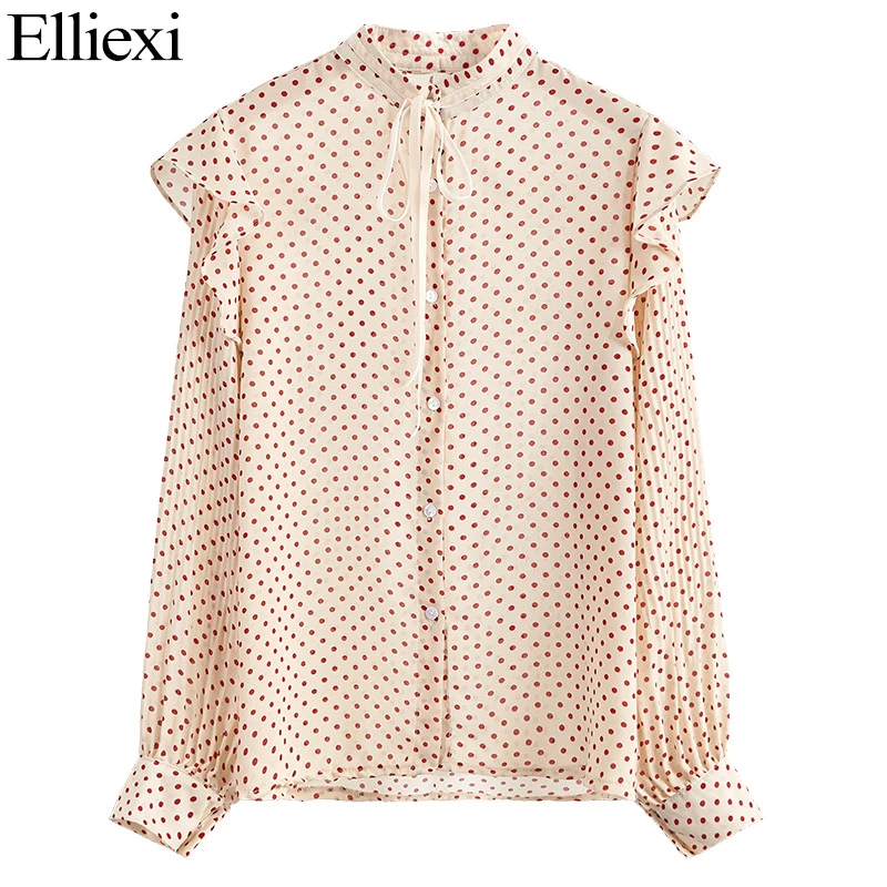 Elliexi Women Elegant Polka Dot Blouse With Bow Female Autumn Long Sleeve Blouses Ladies Dot Print Button Casual Shirt 2021
Elliexi Women Elegant Polka Dot Blouse With Bow Female Autumn Long Sleeve Blouses Ladies Dot Print Button Casual Shirt 2021