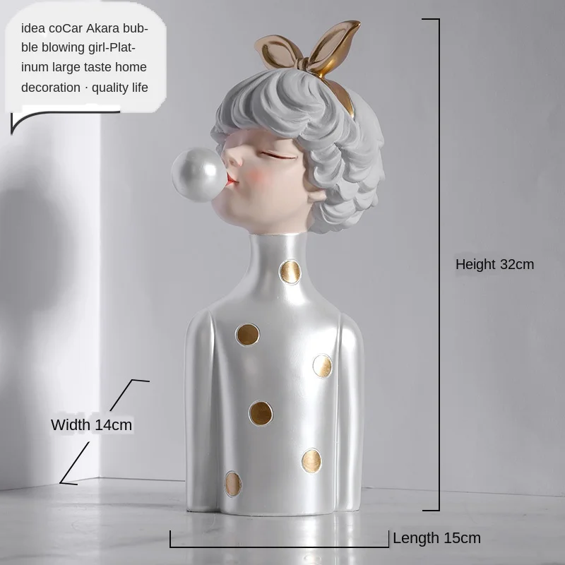 Fashion Birthday Gift Blowing Bubble Girl Statue Girl Bust Home Decoration Accessories Room Decor Nice Gift For Girlfriend Wife
Fashion Birthday Gift Blowing Bubble Girl Statue Girl Bust Home Decoration Accessories Room Decor Nice Gift For Girlfriend Wife