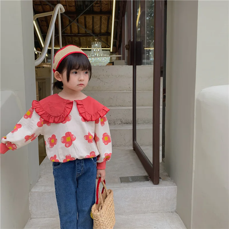 Girls Long Sleeve Tops Toddler Blouse Children Printed Flower Sweatshirt Doll Collar Korea Style Girl Vintage Pullover Outfits
Girls Long Sleeve Tops Toddler Blouse Children Printed Flower Sweatshirt Doll Collar Korea Style Girl Vintage Pullover Outfits