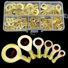 150pcs/set Round Terminal Block DJ431 O-type Lugs Terminals Cold-Pressed Connector Copper Tab Wiring Nose Combination Set