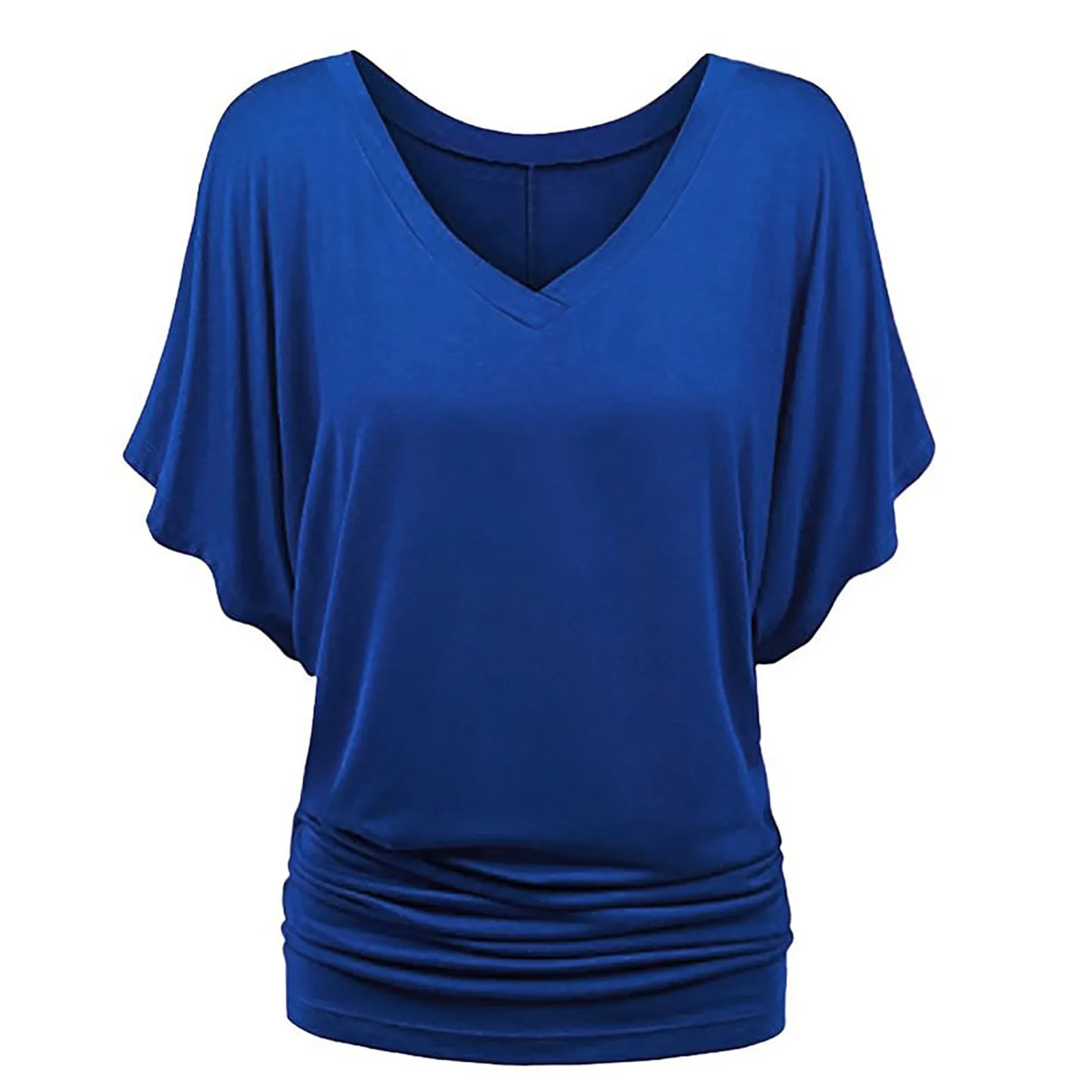 Tops Women Spring Autumn T-shirts Plus Size Solid V-neck Short Sleeve Ruched Pullovers Tops T-shirt Clothes Office Ladies #463
Tops Women Spring Autumn T-shirts Plus Size Solid V-neck Short Sleeve Ruched Pullovers Tops T-shirt Clothes Office Ladies #463