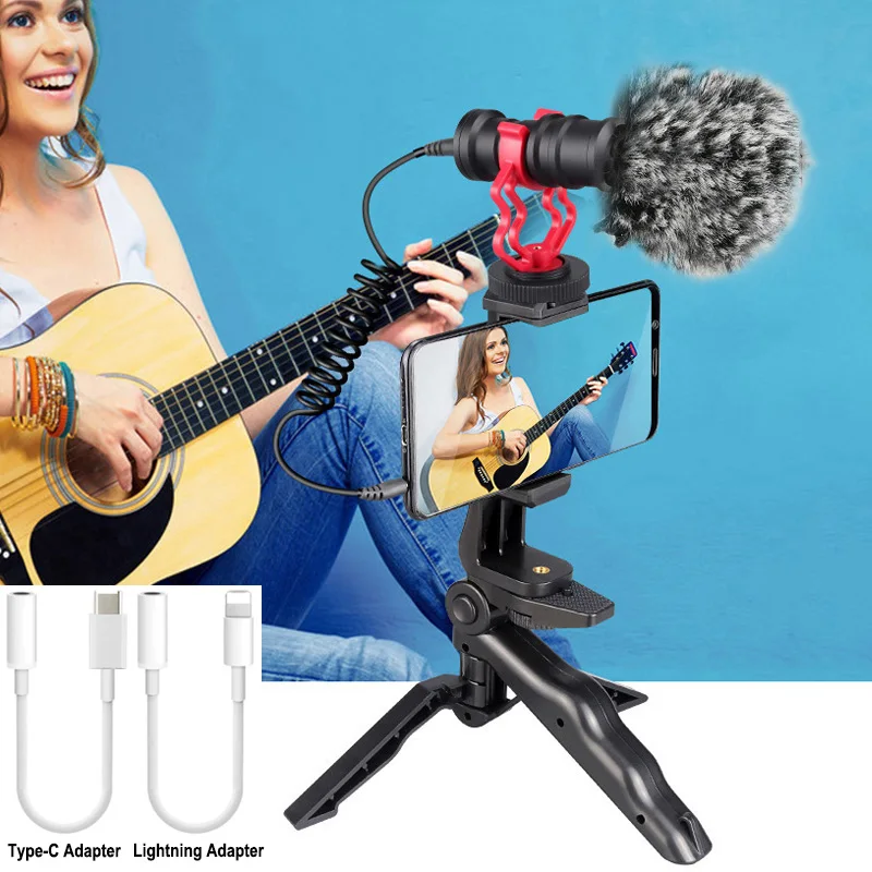 Microphone For Phone Condenser Mini Microphone For Karaoke Professional Video Camera PC Mic Singing With Shock Mount And Tripod
Microphone For Phone Condenser Mini Microphone For Karaoke Professional Video Camera PC Mic Singing With Shock Mount And Tripod