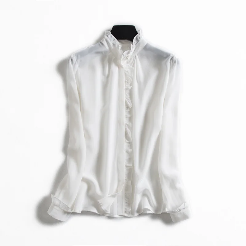 Silk Shirt Women High Quality Commuting Wood Ear Silk Shirt Women Silk Top European And American Women's Shirt
Silk Shirt Women High Quality Commuting Wood Ear Silk Shirt Women Silk Top European And American Women's Shirt