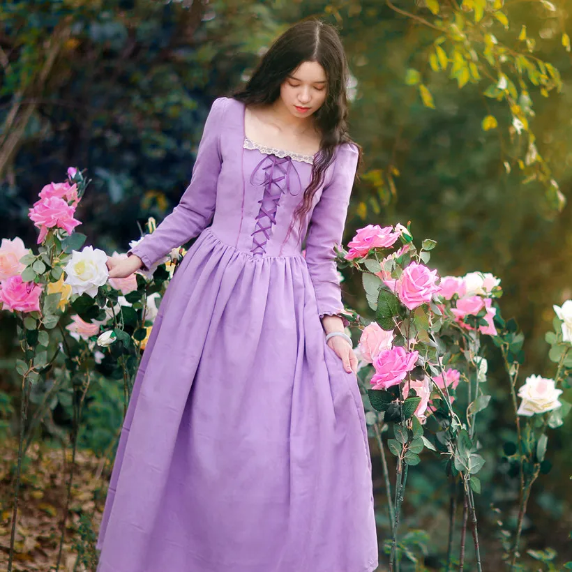 Original Design Women Spring Autumn Vintage Retro Square Collar Court Style Lace-Up Purple Dreams Tangled Princess Dress vestido
Original Design Women Spring Autumn Vintage Retro Square Collar Court Style Lace-Up Purple Dreams Tangled Princess Dress vestido