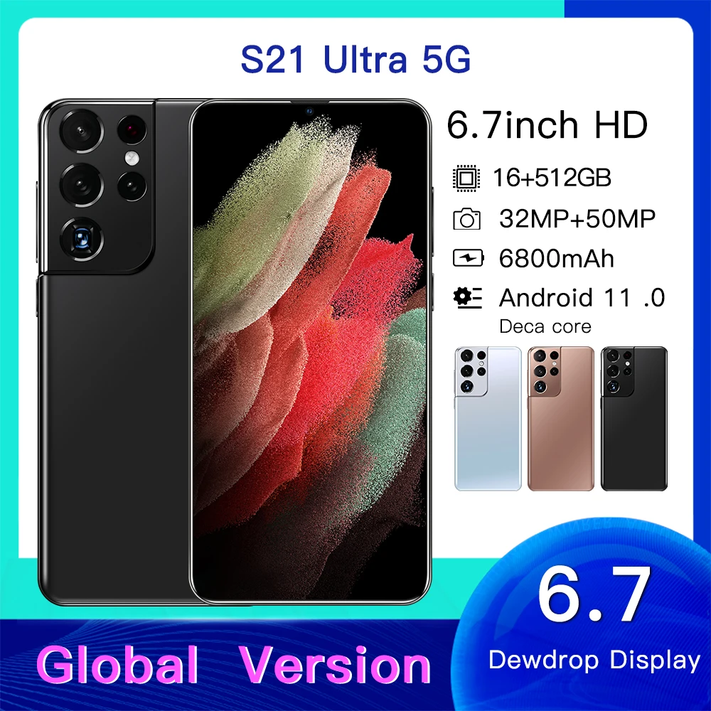 Hot Sales In Stores S21 Ultra 6.7 Inch 6800MAh 5G Smartphone 16GB 512GB 10 Core Face Fingerprint Recognition 24MP 48MP
Hot Sales In Stores S21 Ultra 6.7 Inch 6800MAh 5G Smartphone 16GB 512GB 10 Core Face Fingerprint Recognition 24MP 48MP