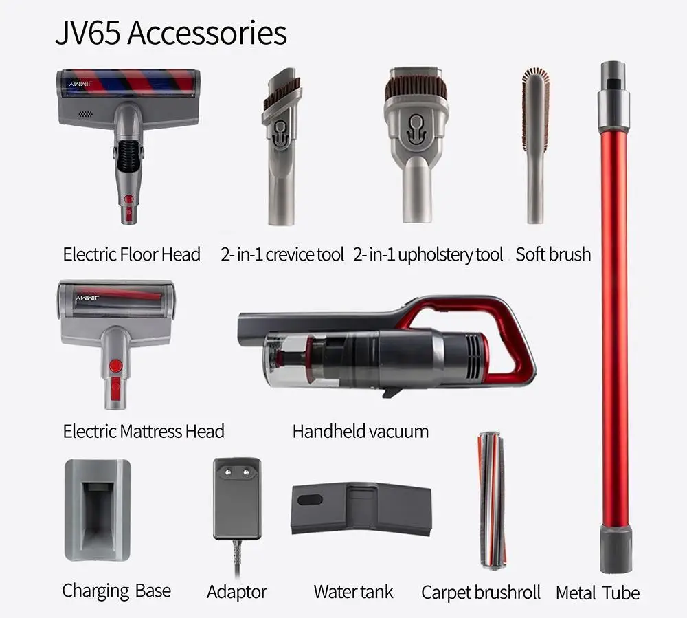 Water Tank Version JIMMY JV65 Plus Cordless Handheld Vacuum Cleaner 145AW Vacuuming & Mopping Together Light Weight 70mins Run
Water Tank Version JIMMY JV65 Plus Cordless Handheld Vacuum Cleaner 145AW Vacuuming & Mopping Together Light Weight 70mins Run