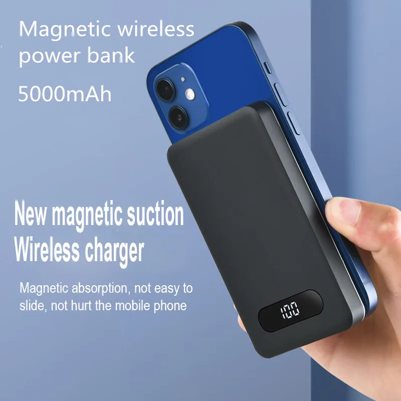 Power Bank 15W Wireless Charging Mobile Power Supply For iPhone 12 Mini Pro Max Xiaomi 5000mAh for MagSafe Wireless Charger 
Power Bank 15W Wireless Charging Mobile Power Supply For iPhone 12 Mini Pro Max Xiaomi 5000mAh for MagSafe Wireless Charger