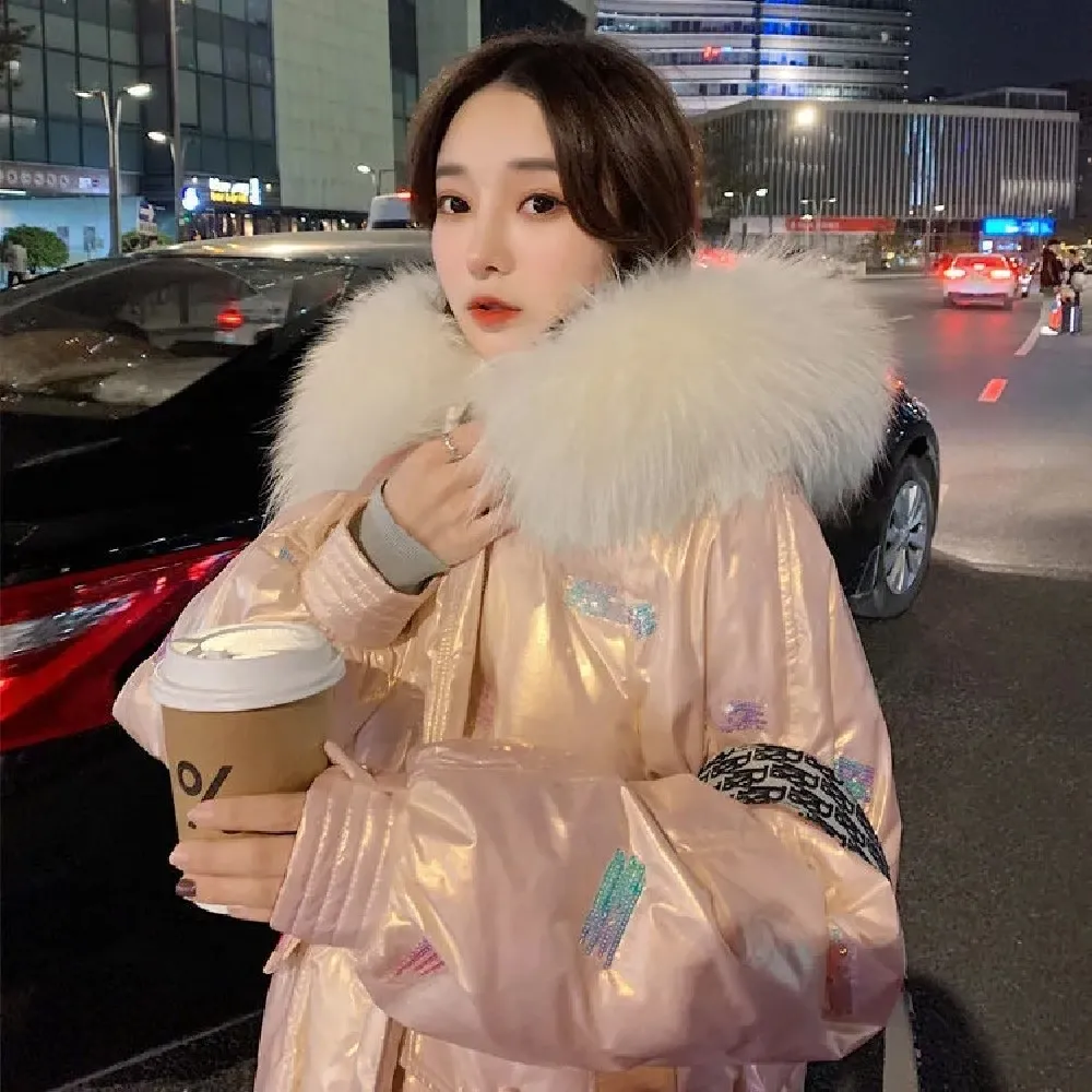 2021 Winter Women Fur Collar Parka New Glossy Thicken Down Padded Jacket Women Mid-length Loose Parkas Coat Korean Bread Jacket
2021 Winter Women Fur Collar Parka New Glossy Thicken Down Padded Jacket Women Mid-length Loose Parkas Coat Korean Bread Jacket
