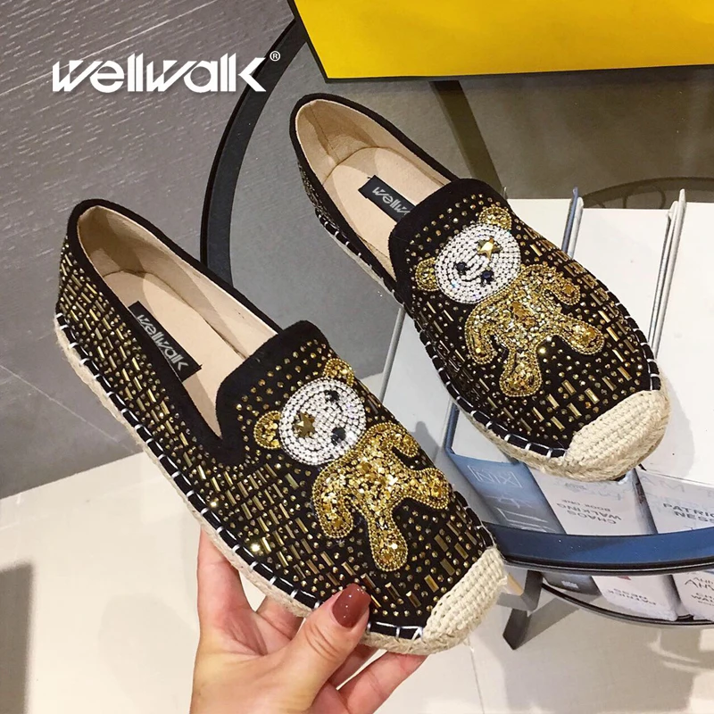 Animal Design Espadrilles Women Flats Hemp Shoes Rhinestone Bear Loafers Female Slip On Spring Autumn Fashion Moccasins Woman
Animal Design Espadrilles Women Flats Hemp Shoes Rhinestone Bear Loafers Female Slip On Spring Autumn Fashion Moccasins Woman